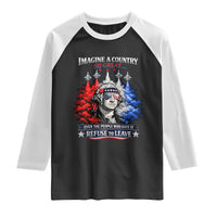 Patriotic George Washington Sunglasses and Fighter Jets Raglan Shirt Imagine A Country So Great Pride