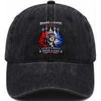 Patriotic George Washington Sunglasses and Fighter Jets Washed Cotton Baseball Cap Imagine A Country So Great Pride