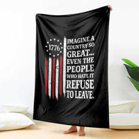 Vintage 1776 Betsy Ross Flag Imagine A Country So Great Throw Blanket Retro Patriotic American Heritage