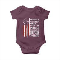 Vintage 1776 Betsy Ross Flag Imagine A Country So Great Baby Onesie Retro Patriotic American Heritage