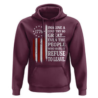 Vintage 1776 Betsy Ross Flag Imagine A Country So Great Hoodie Retro Patriotic American Heritage