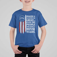Vintage 1776 Betsy Ross Flag Imagine A Country So Great T Shirt For Kid Retro Patriotic American Heritage