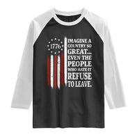 Vintage 1776 Betsy Ross Flag Imagine A Country So Great Raglan Shirt Retro Patriotic American Heritage