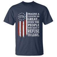 Vintage 1776 Betsy Ross Flag Imagine A Country So Great T Shirt Retro Patriotic American Heritage