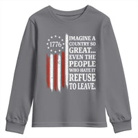 Vintage 1776 Betsy Ross Flag Imagine A Country So Great Youth Sweatshirt Retro Patriotic American Heritage