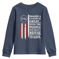 Vintage 1776 Betsy Ross Flag Imagine A Country So Great Youth Sweatshirt Retro Patriotic American Heritage