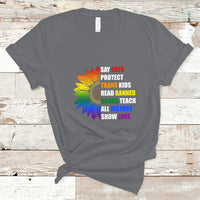 Retro Groovy T Shirt Say Gay Protect Trans Kids Read Banned Books Teach History - Wonder Print Shop