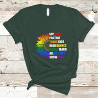 Retro Groovy T Shirt Say Gay Protect Trans Kids Read Banned Books Teach History - Wonder Print Shop