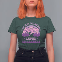 Lupus Awareness T Shirt For Women In May We Wear Purple Lupus Awareness Purple Ribbon Awareness - Wonder Print Shop