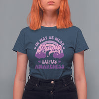 Lupus Awareness T Shirt For Women In May We Wear Purple Lupus Awareness Purple Ribbon Awareness - Wonder Print Shop