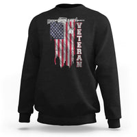 American Veteran Sweatshirt US Flag With Rifle And Dog Tags - Wonder Print Shop