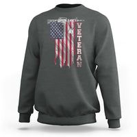 American Veteran Sweatshirt US Flag With Rifle And Dog Tags - Wonder Print Shop