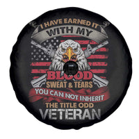 Veteran Spare Tire Cover I Have Earned It With My Blood Sweat And Tears US Flag Patriotic Bald Eagle Spirit