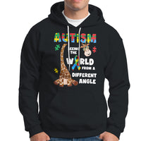 Autism Giraffe Hoodie Seeing The World From A Different Angle Puzzle Pieces - Wonder Print Shop