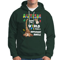 Autism Giraffe Hoodie Seeing The World From A Different Angle Puzzle Pieces - Wonder Print Shop