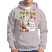 Autism Giraffe Hoodie Seeing The World From A Different Angle Puzzle Pieces - Wonder Print Shop