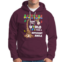 Autism Giraffe Hoodie Seeing The World From A Different Angle Puzzle Pieces - Wonder Print Shop