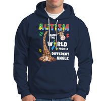 Autism Giraffe Hoodie Seeing The World From A Different Angle Puzzle Pieces - Wonder Print Shop