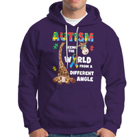 Autism Giraffe Hoodie Seeing The World From A Different Angle Puzzle Pieces - Wonder Print Shop