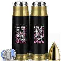 Female Veteran Bullet Tumbler I Am Not Most Girls American Flag Combat Boots And Dog Tags