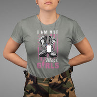 Female Veteran T Shirt I Am Not Most Girls American Flag Combat Boots And Dog Tags - Wonder Print Shop