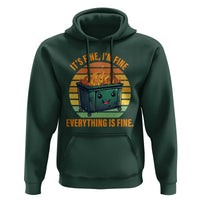 Dumpster Fire Hoodie It's Fine I'm Fine Everything Is Fine Retro Vintage - Wonder Print Shop