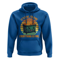 Dumpster Fire Hoodie It's Fine I'm Fine Everything Is Fine Retro Vintage - Wonder Print Shop