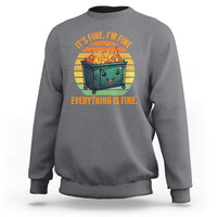 Dumpster Fire Sweatshirt It's Fine I'm Fine Everything Is Fine Retro Vintage - Wonder Print Shop