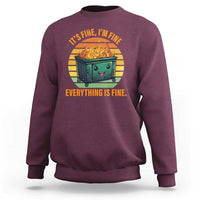 Dumpster Fire Sweatshirt It's Fine I'm Fine Everything Is Fine Retro Vintage - Wonder Print Shop