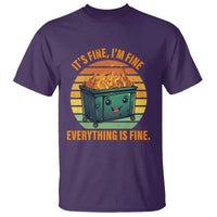Dumpster Fire T Shirt It's Fine I'm Fine Everything Is Fine Retro Vintage - Wonder Print Shop