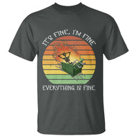 Dumpster Fire Skeleton T Shirt It's Fine I'm Fine Everything Is Fine - Wonder Print Shop