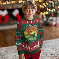 Dumpster Fire Skeleton Ugly Christmas Sweater It's Fine I'm Fine Everything Is Fine - Wonder Print Shop