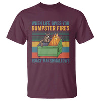 Funny Dumpster Fire Raccoon T Shirt When Life Gives You Dumpster Fires Roast Marshmallows Retro Vintage - Wonder Print Shop
