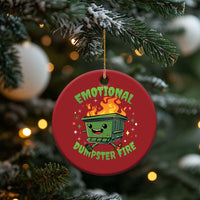 Emotional Dumpster Fire Christmas Ornament Funny Mental Health Retro Groovy - Wonder Print Shop
