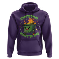 Emotional Dumpster Fire Hoodie Funny Mental Health Retro Groovy - Wonder Print Shop