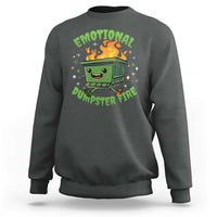 Emotional Dumpster Fire Sweatshirt Funny Mental Health Retro Groovy - Wonder Print Shop