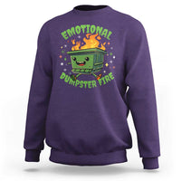 Emotional Dumpster Fire Sweatshirt Funny Mental Health Retro Groovy - Wonder Print Shop
