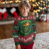 Emotional Dumpster Fire Ugly Christmas Sweater Funny Mental Health Retro Groovy - Wonder Print Shop