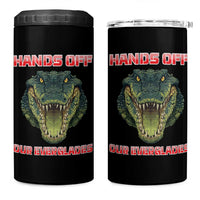 Hands Off Our Everglades 4 in 1 Can Cooler Tumbler Fierce Alligator Protest - Wonder Print Shop