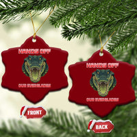 Hands Off Our Everglades Ceramic Ornament Fierce Alligator Protest - Wonder Print Shop