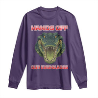 Hands Off Our Everglades Long Sleeve Shirt Fierce Alligator Protest - Wonder Print Shop