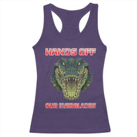 Hands Off Our Everglades Racerback Tank Top Fierce Alligator Protest - Wonder Print Shop