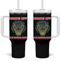 Hands Off Our Everglades Tumbler With Handle Fierce Alligator Protest - Wonder Print Shop