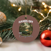 Hands Off Our Everglades Ceramic Ornament Vintage Alligator Swamp - Wonder Print Shop