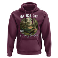 Hands Off Our Everglades Hoodie Vintage Alligator Swamp - Wonder Print Shop