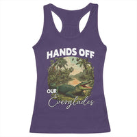 Hands Off Our Everglades Racerback Tank Top Vintage Alligator Swamp - Wonder Print Shop