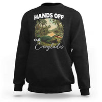 Hands Off Our Everglades Sweatshirt Vintage Alligator Swamp - Wonder Print Shop