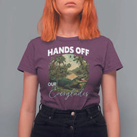 Hands Off Our Everglades T Shirt For Women Vintage Alligator Swamp - Wonder Print Shop