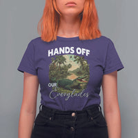 Hands Off Our Everglades T Shirt For Women Vintage Alligator Swamp - Wonder Print Shop