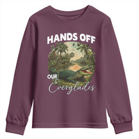 Hands Off Our Everglades Youth Sweatshirt Vintage Alligator Swamp - Wonder Print Shop